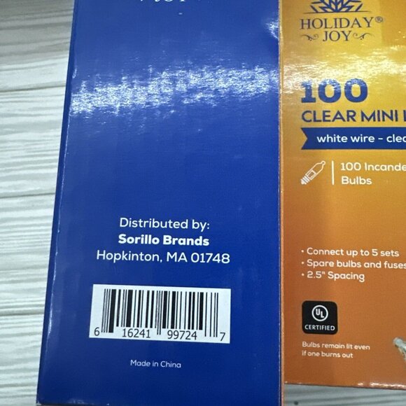 Holiday Joy 100 clear mini lights white wire incandescent 21.5 Feet NEW set of 2 - Picture 6 of 6